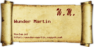 Wunder Martin névjegykártya