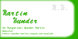 martin wunder business card